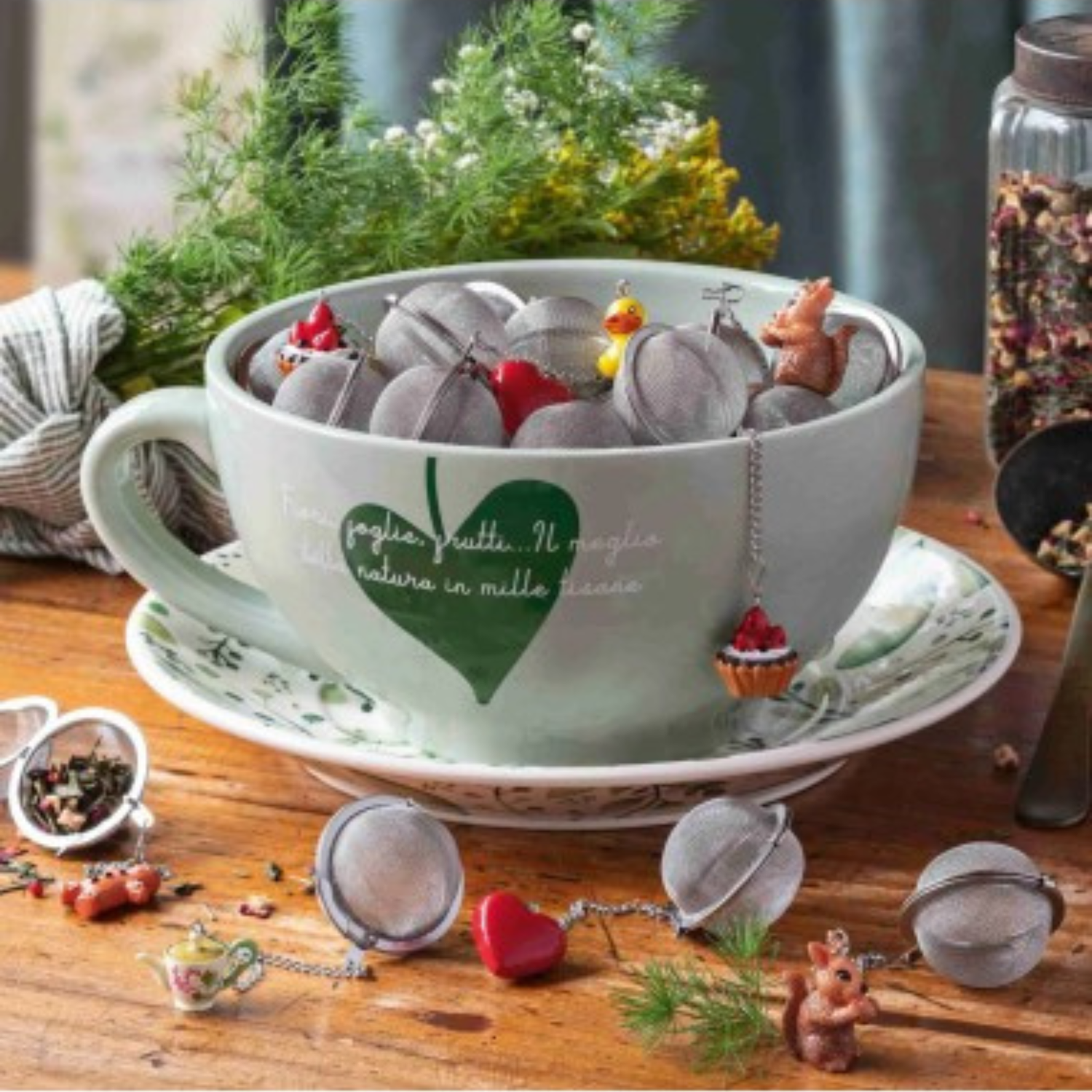 Neavita Filtro Acciaio Inox Sfera per Tisane e Tè Sfusi | 1 Pezzo 50mm - Forme Varie