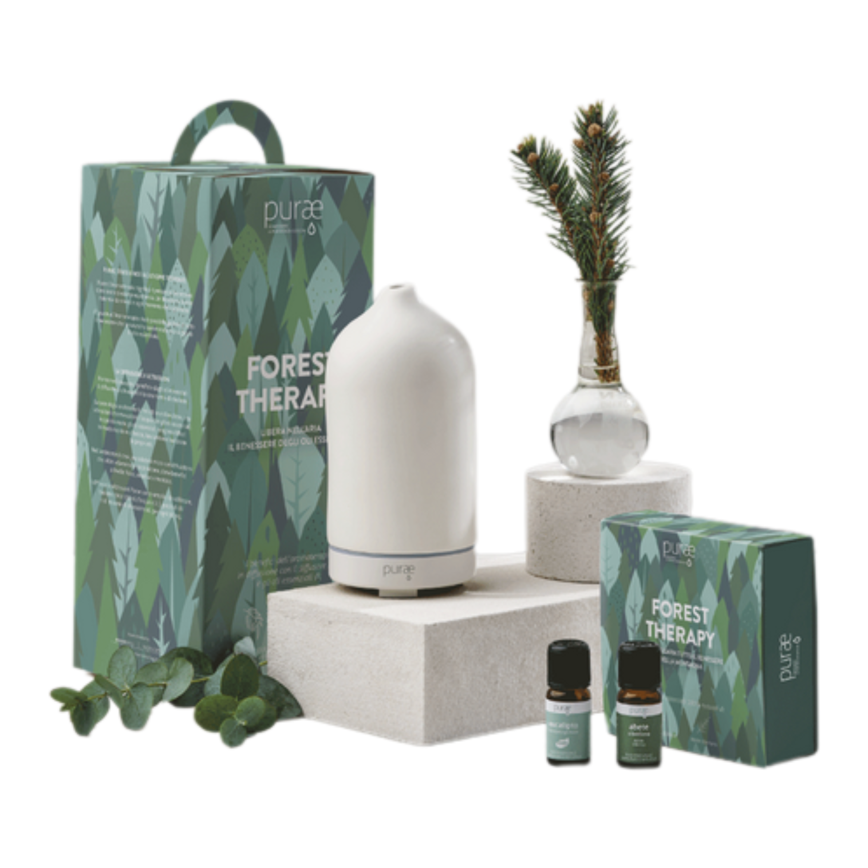 Purae Kit Kita | Diffusore Ceramica + 2 Oli Forest Therapy | 120ml
