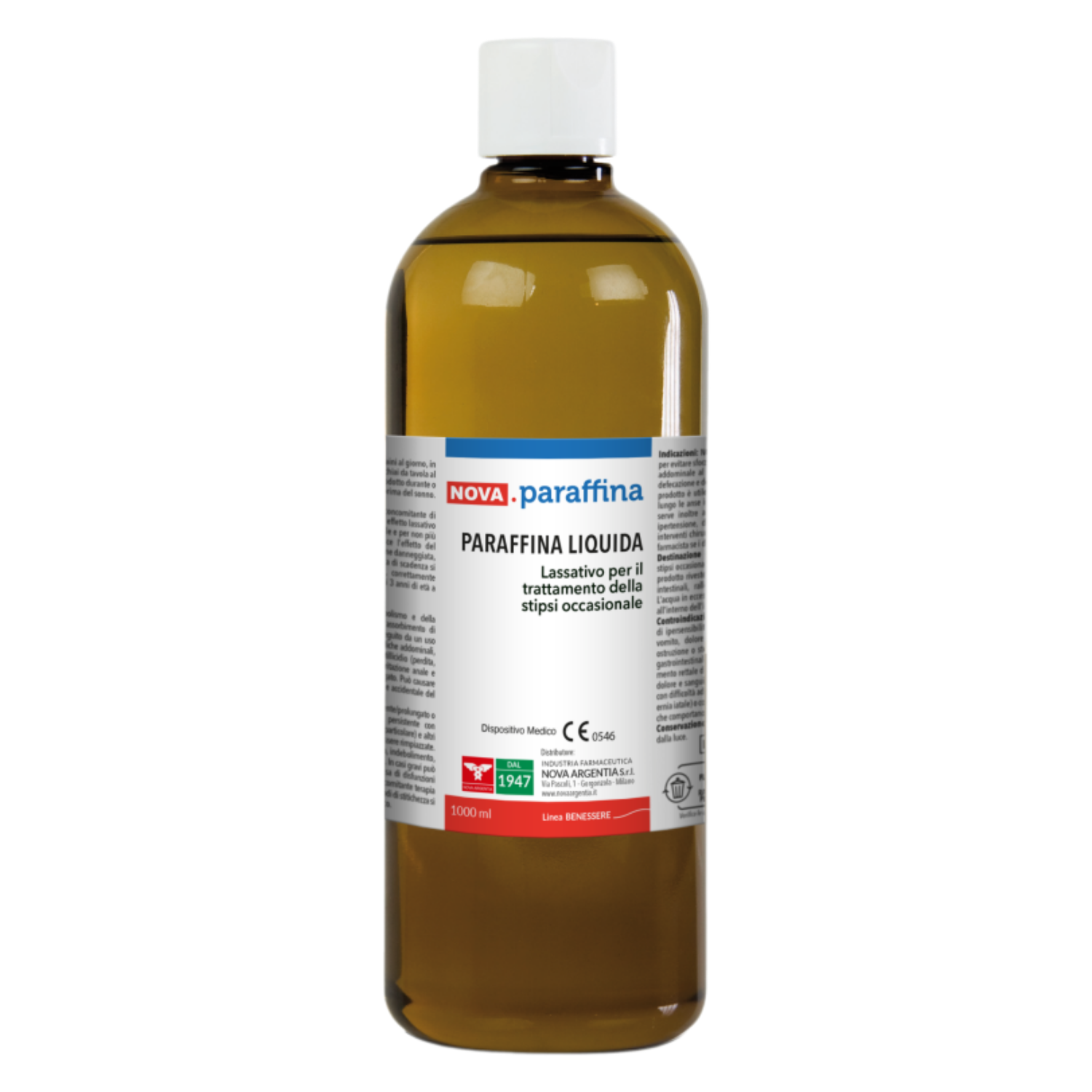 Paraffina Liquida Lassativo Lubrificante ( Olio Di Vaselina ) 500ml - Sella Paraffina Liquida Lassativo Lubrificante ( Olio Di Vaselina ) 500ml - Sella