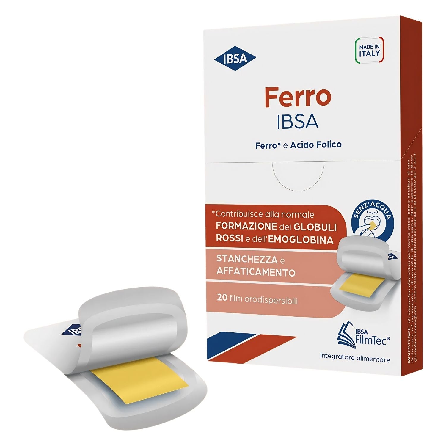 Ferro IBSA | Integratore Globuli Rossi con Acido Folico | 20 Film