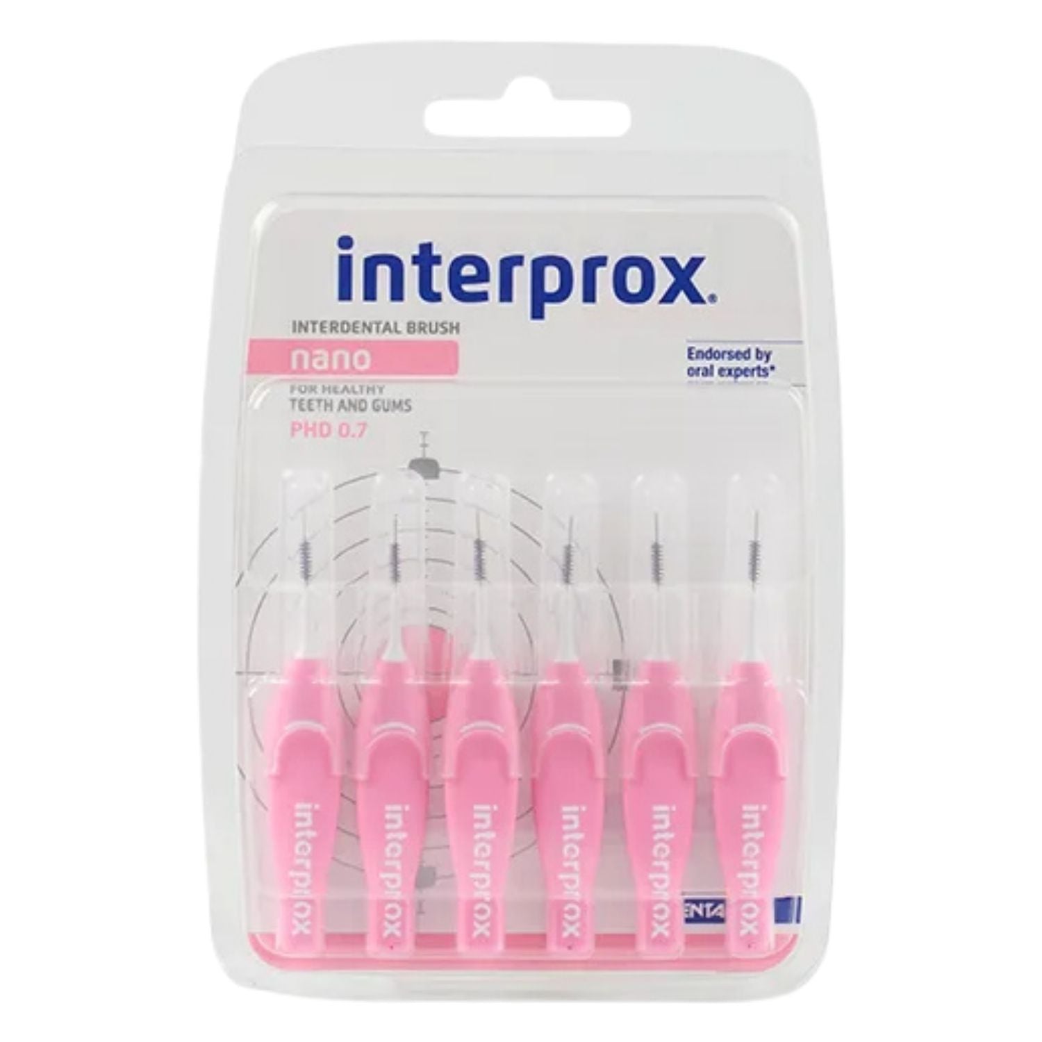 Interprox4G Nano Rosa Dritto | PHD 0,7 mm | 6 Scovolini