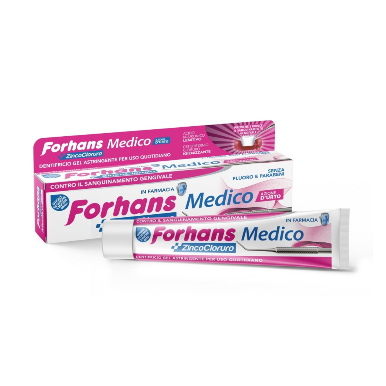Forhans Medico | Dentifricio Gel Zinco Cloruro Acido Ialuronico | 75 ml