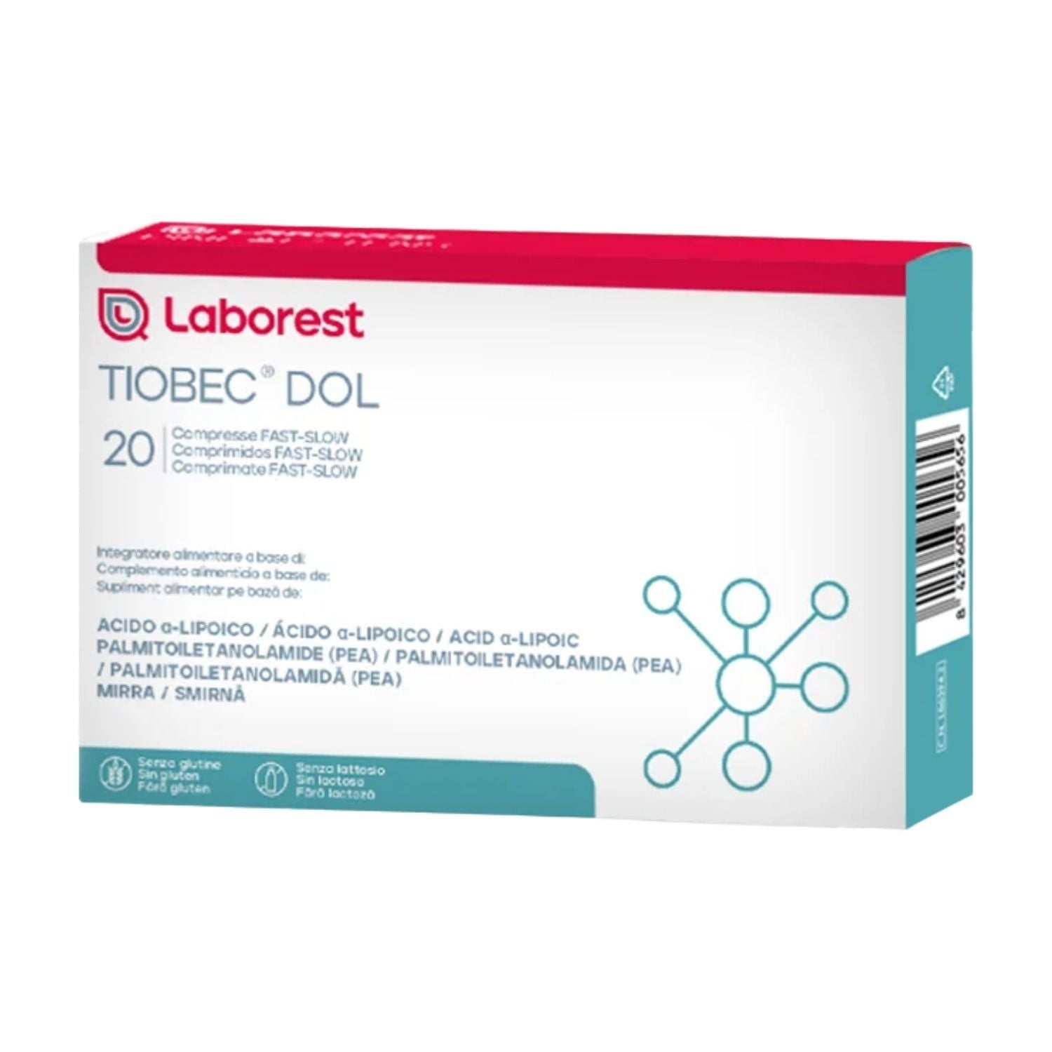 Tiobec Dol | Integratore Acido Lipoico PEA Mirra | 20 Compresse Fast-Slow
