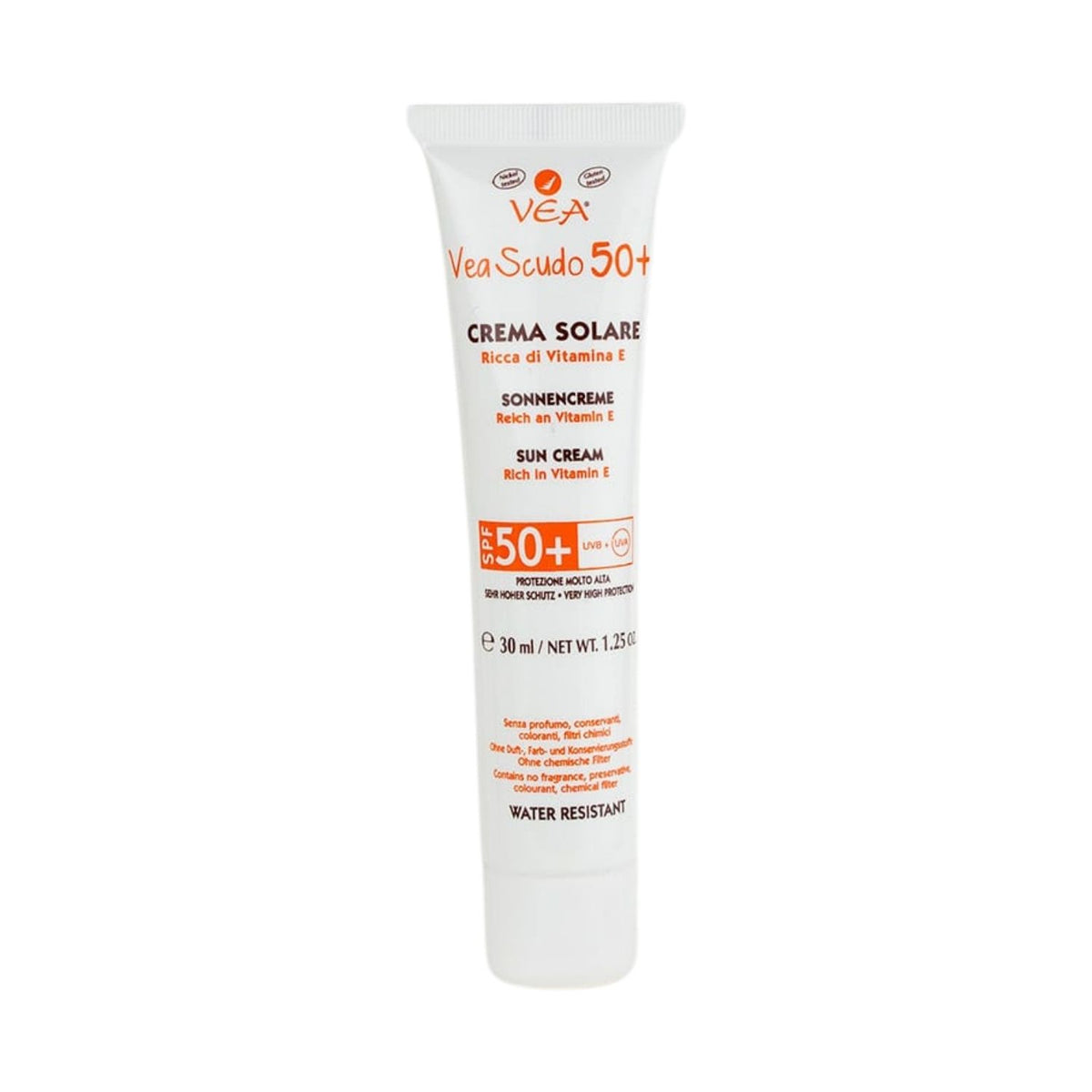 VEA Scudo 50+ | Crema Solare SPF 50+ Vitamina E Pelle Sensibile | 30 ml  
