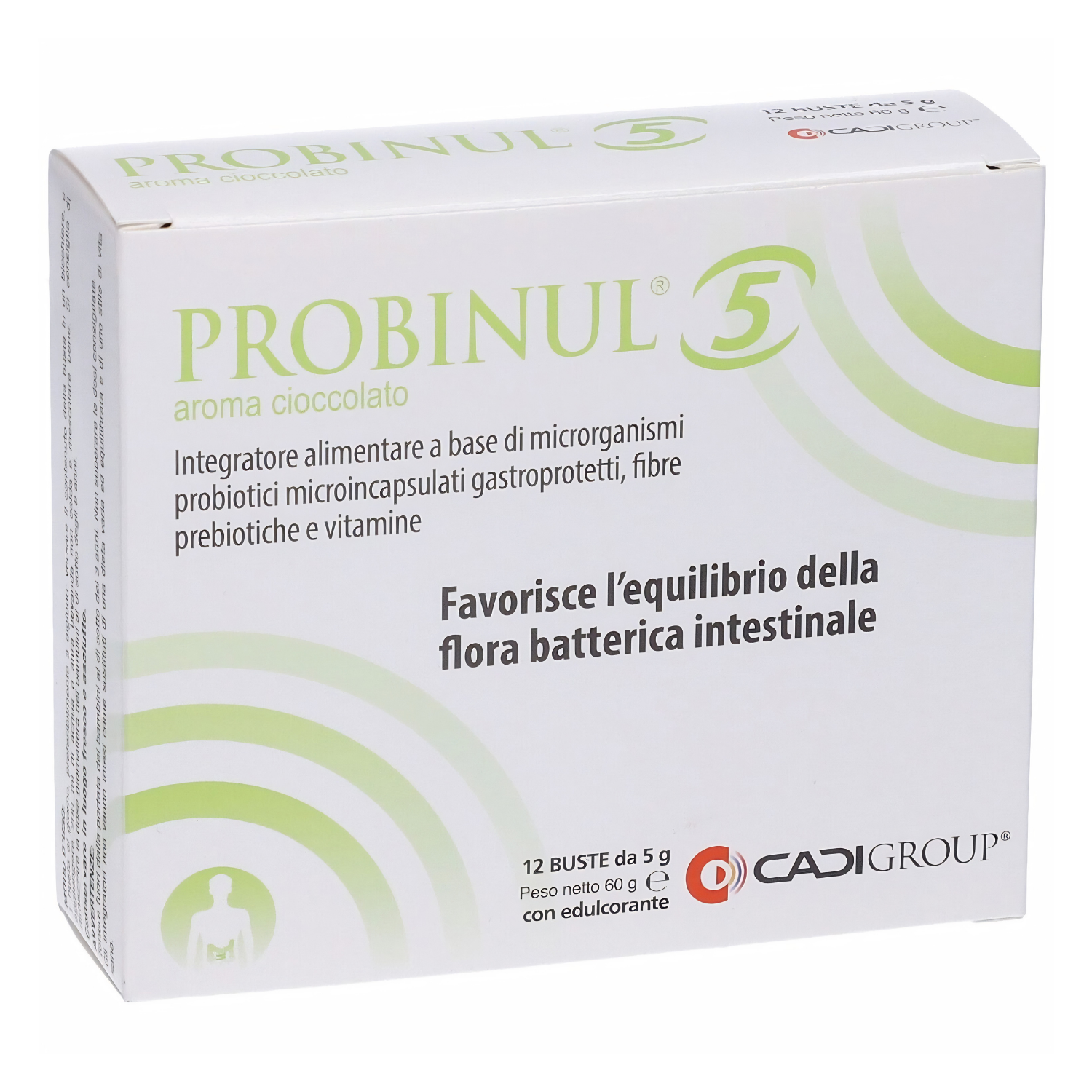 Probinul 5 Cioccolato probiotici fibre prebiotiche flora intestinale 12 Bustine