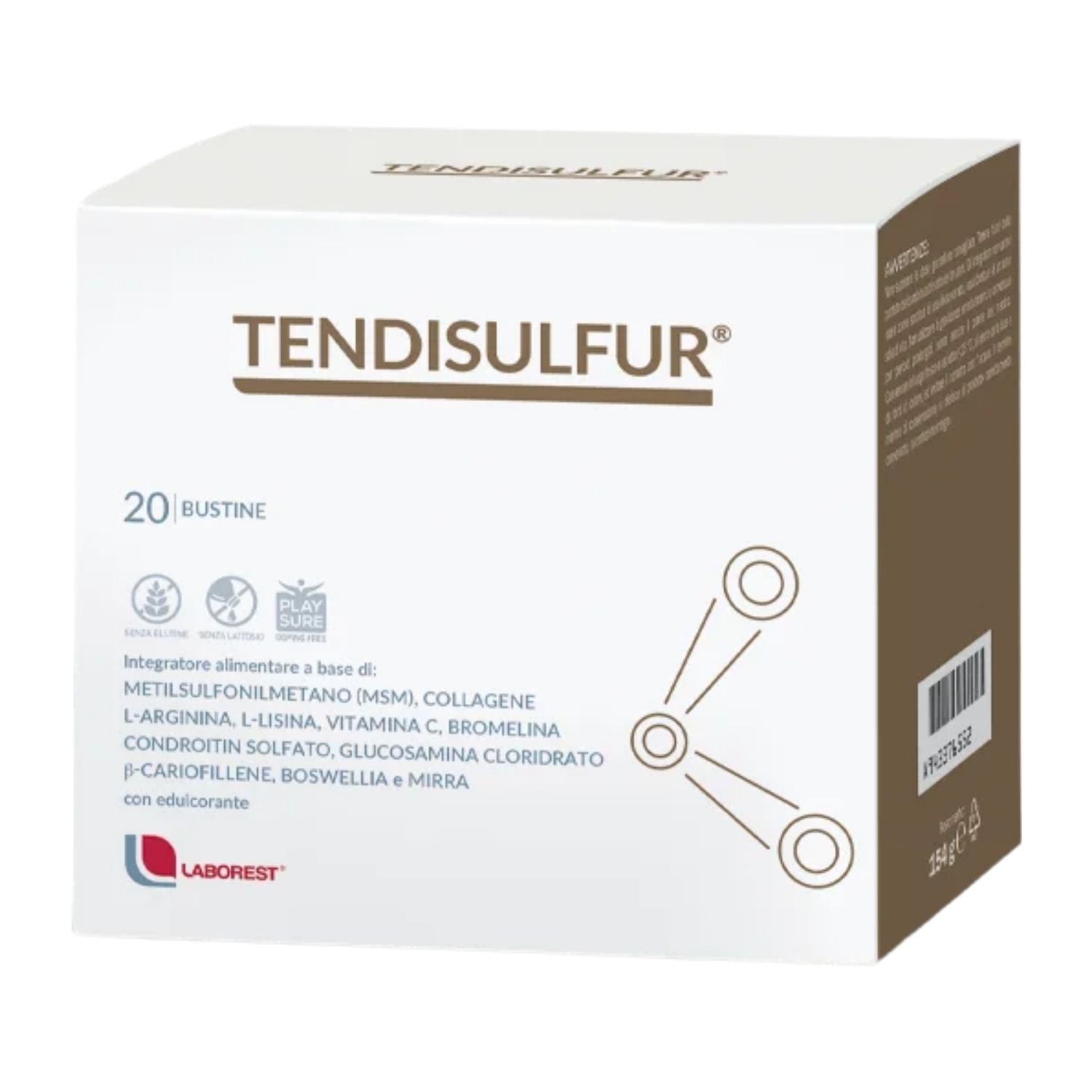 Tendisulfur | MSM Collagene L-Arginina Boswellia | 20 Bustine
