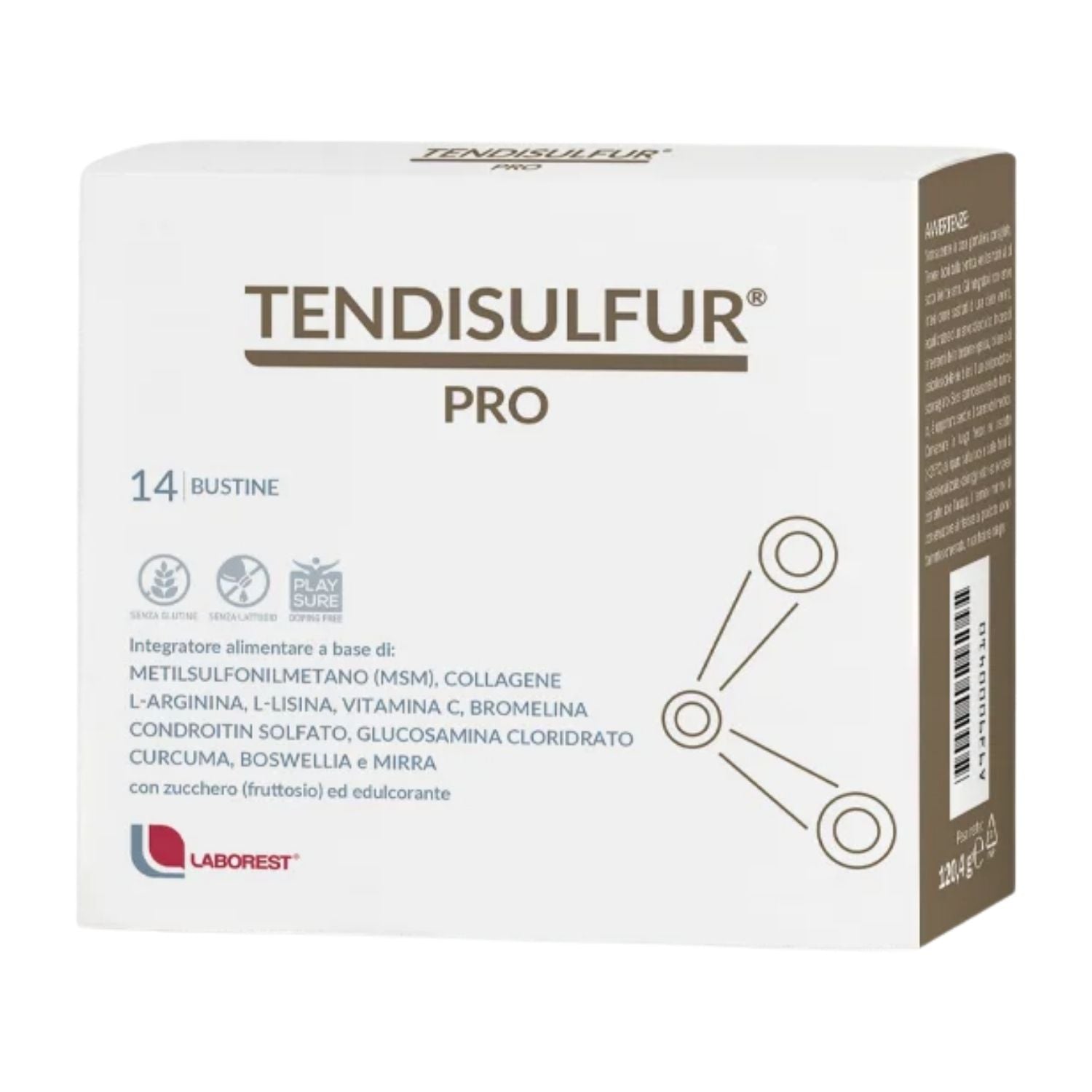 Tendisulfur Pro | MSM Collagene Curcuma Boswellia | 14 Bustine