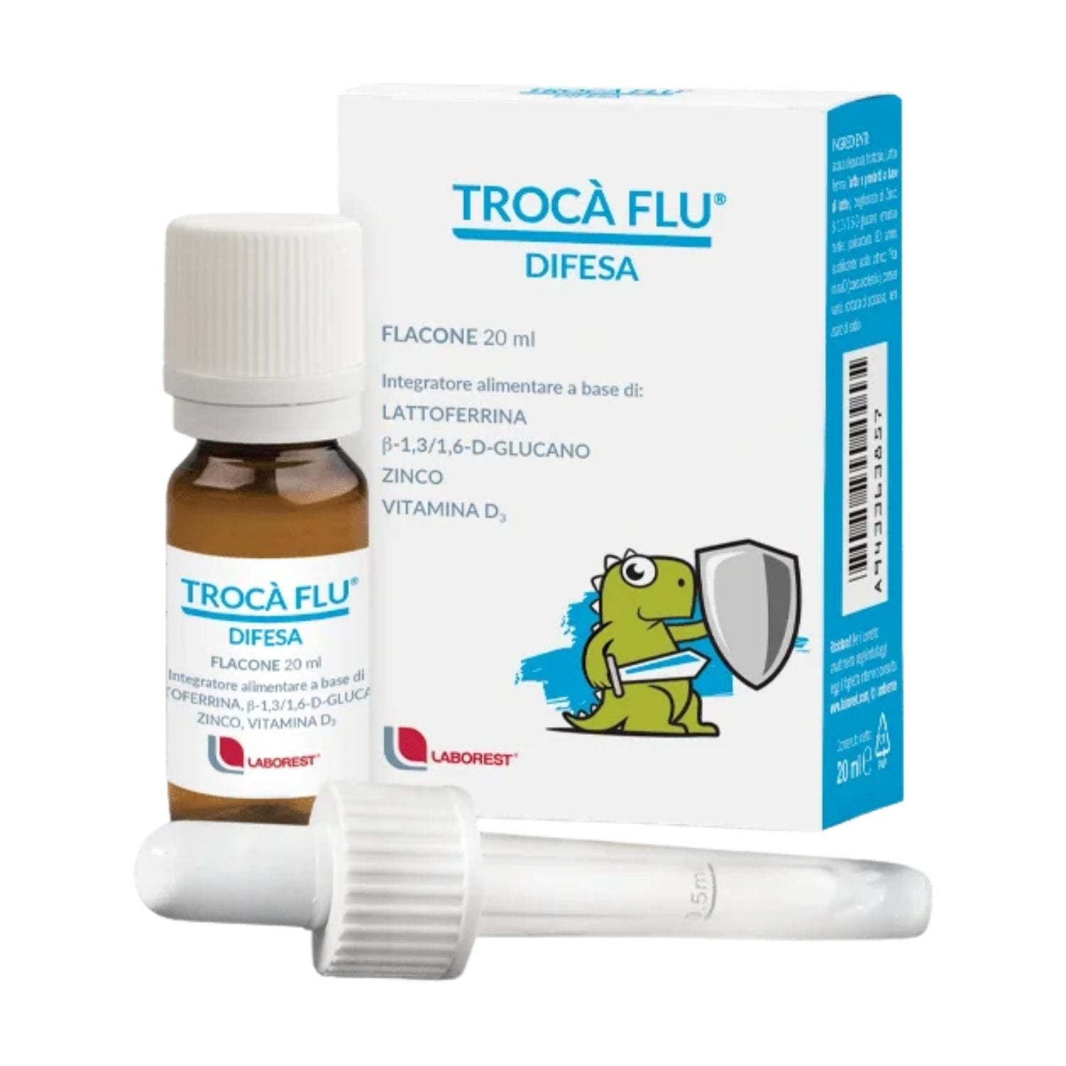 Trocà Flu Difesa | Lattoferrina Beta-Glucano Vitamina D3 | 20 ml