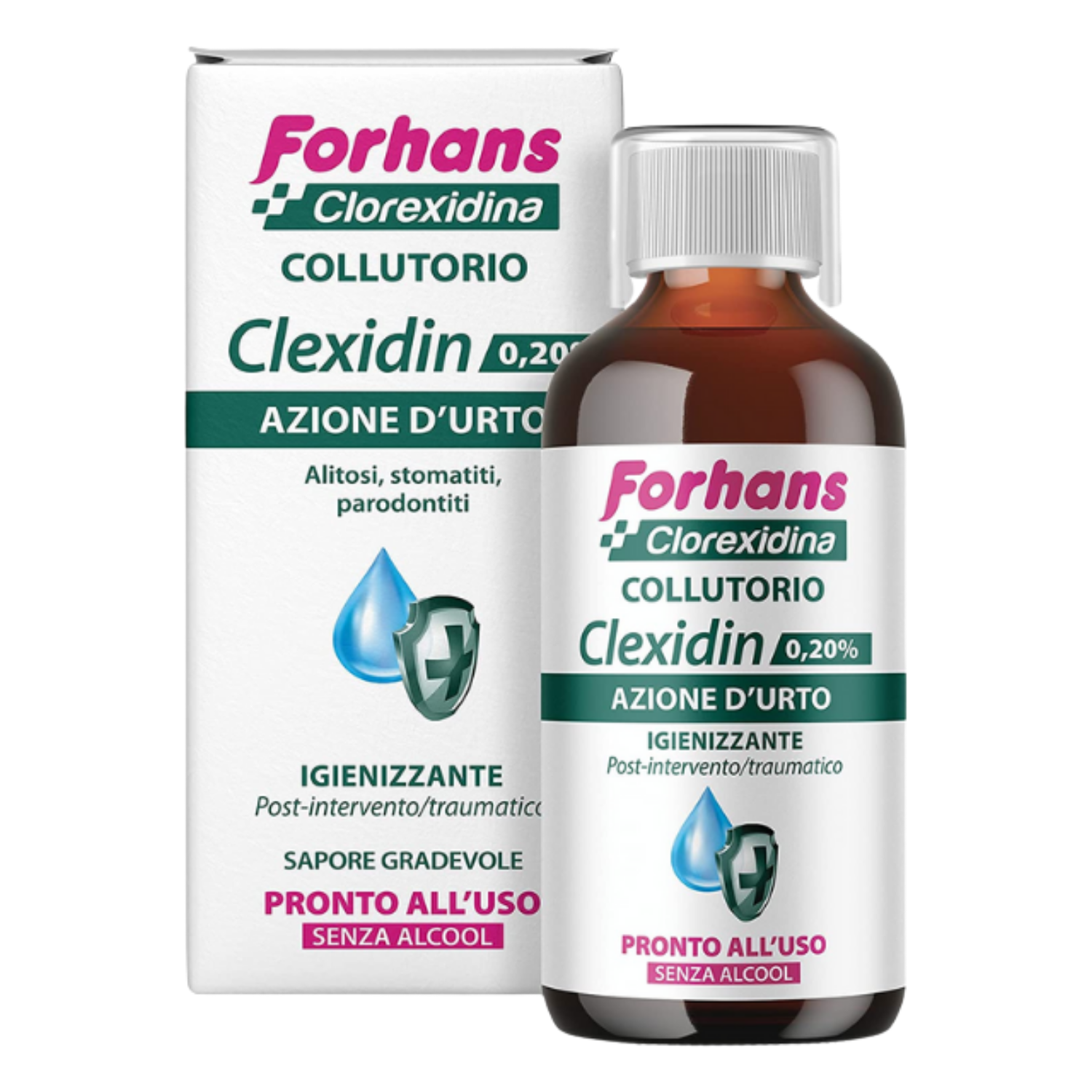 Forhans Clexidin | Collutorio Clorexidina 0,20% Senza Alcool | 200 ml