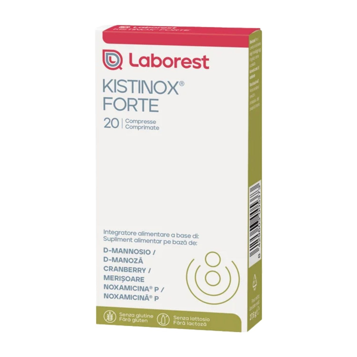 Kistinox Forte | Cranberry e D-Mannosio Vie Urinarie | 20 Compresse  