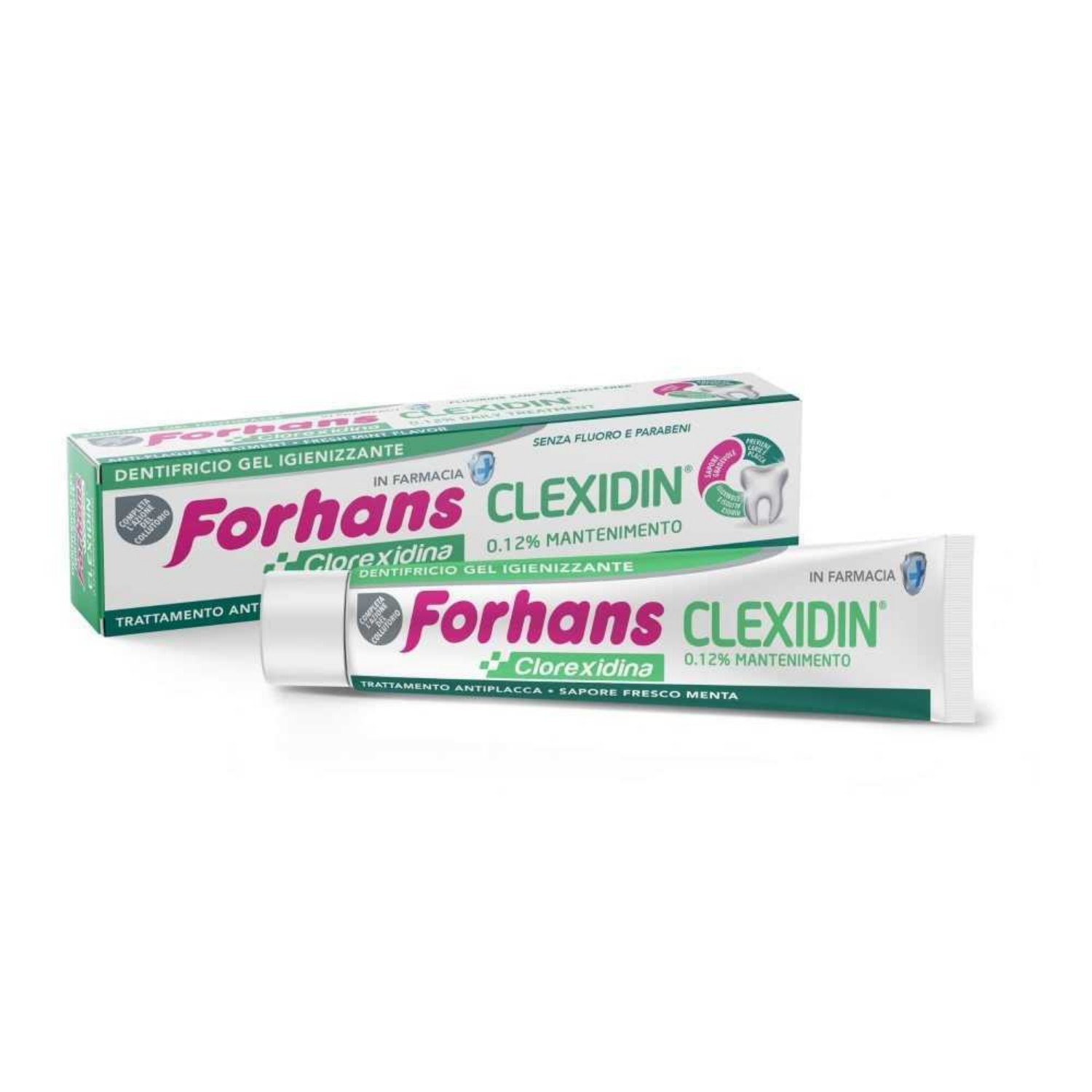 Forhans Clexidin | Dentifricio Gel Clorexidina 0,12% Senza Fluoro | 75 ml