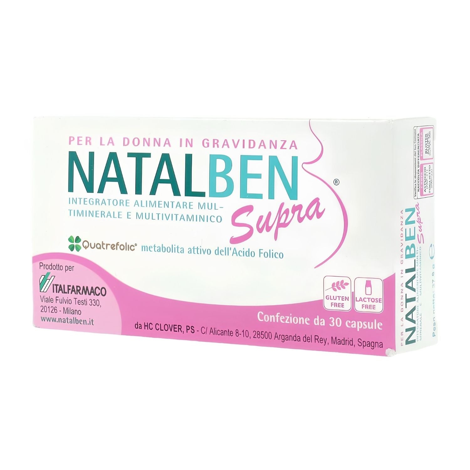 Natalben Supra | Folato DHA Ferro Gravidanza | 30 Capsule Molli