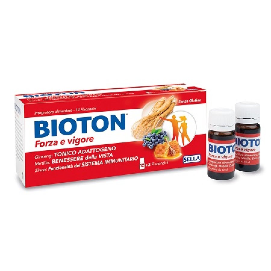 Bioton Forza e Vigore | Ginseng Mirtillo Carnitina | 14 Flaconcini