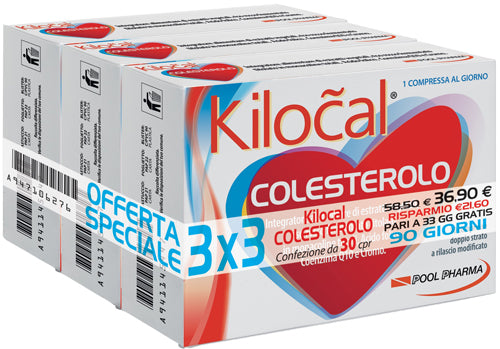 Kilocal Colesterolo 3 x 30 Compresse – Integratore per il Controllo del Colesterolo