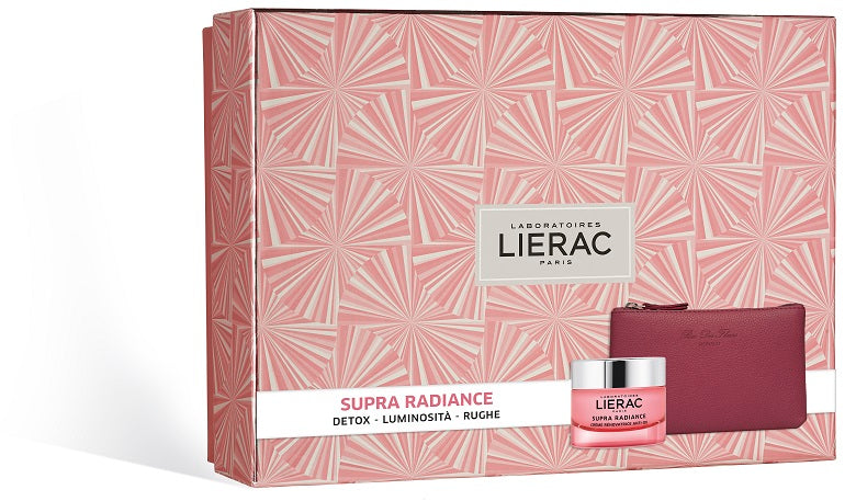 Lierac Cofanetto Supra Radiance Crema 50ml + Pochette in pelle Rue des Fleurs