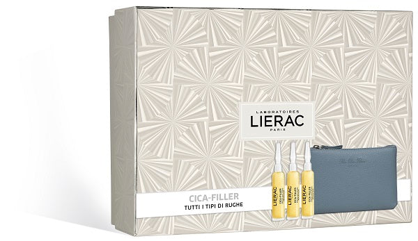 Lierac Cofanetto Regalo Cica Filler 3 fiale da 10ml + Pochette in pelle Rue des Fleurs