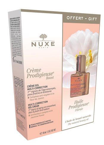 Nuxe Cofanetto Creme GEL Prodigieuse Boost Pelli Normali 40ml + Huile Prodigieuse Floreale 10ml  