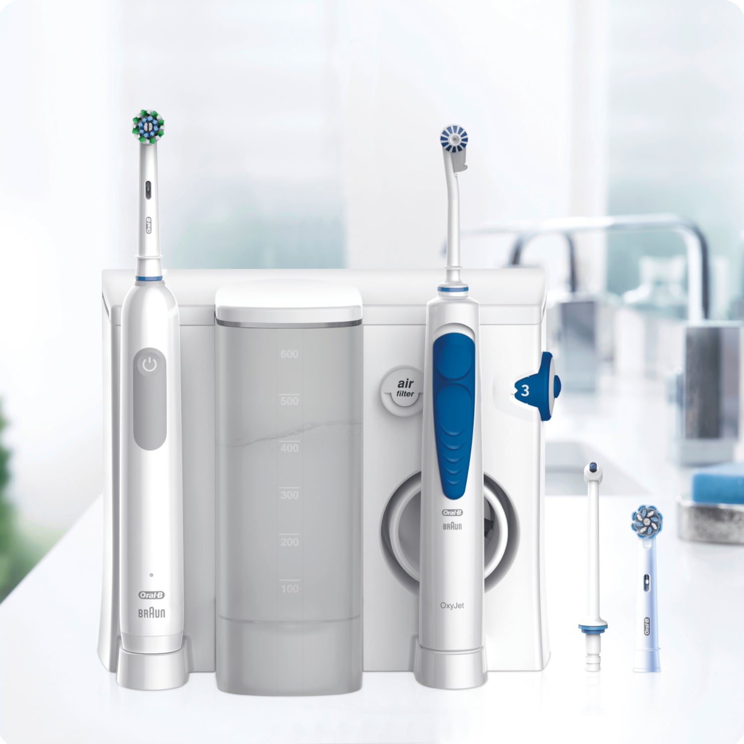 Oral-B Oral Center | Kit Idropulsore MD20 Oxyjet Waterjet + Spazzolino Elettrico Pro 1 | 3 Modalità