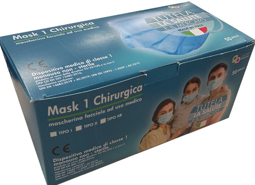 MASK1 MAS CHIR I AZZURRA 50PZ  