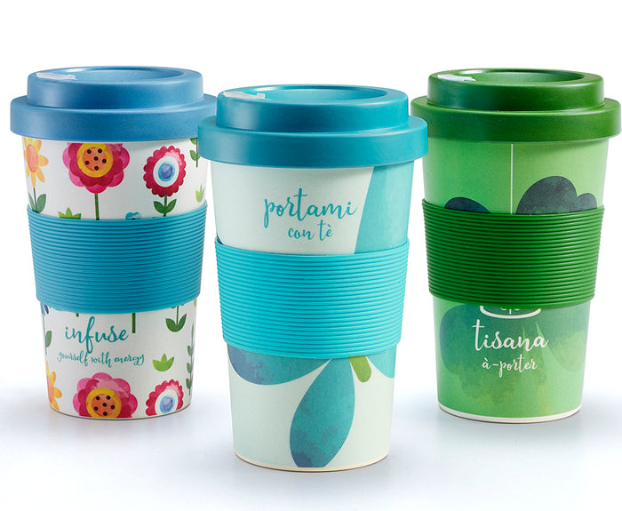 Neavita Mug Tazza Bamboo Watercolor Farfalla 400 ml
