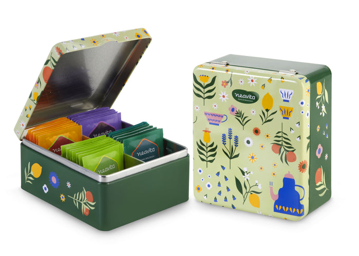 Neavita Cofanetto in latta Garden Colore Verde 20 Filtri Assortiti
