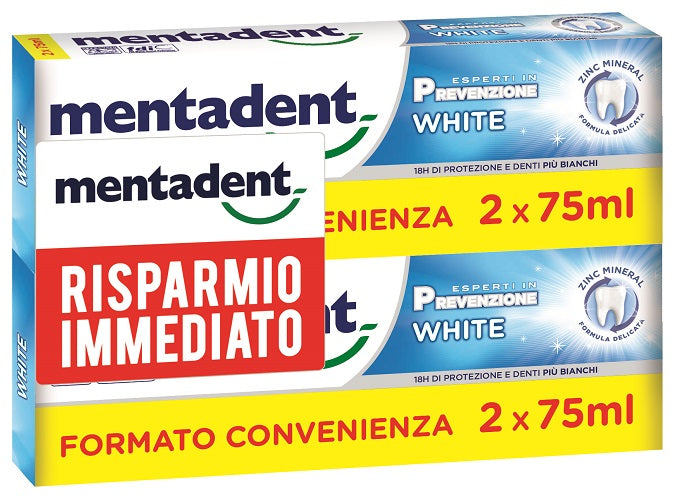 MENTADENT P WHITE BIT 2X75ML  