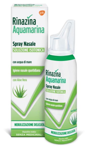 Rinazina Aquamarina Family Spray Nasale Isotonico Delicato Con Acqua Di Mare 0m+ 100ml