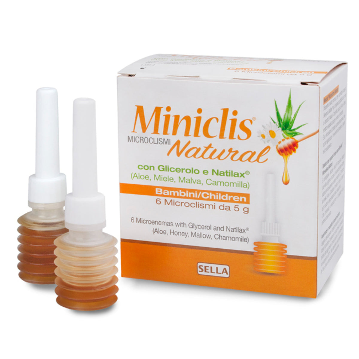 Miniclis Natural Microclisma Bambini | Glicerolo Natilax | 6 Pezzi  