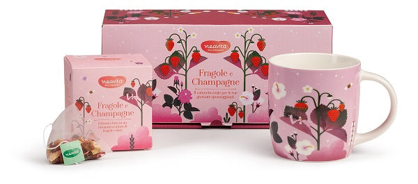 Neavita Cofanetto Fragole E Champagne Infuso 8 Tisane Filtroscrigno + Mug  