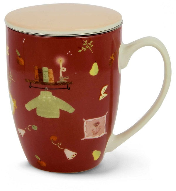 Neavita Infusiera Coccole Te' In New Bone China Con Filtro In Acciaio Rossa 370ml