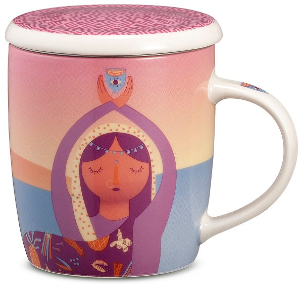 Neavita Viaggi Di Benessere Infusiera India - In New Bone China Con Filtro In Acciaio 380ml