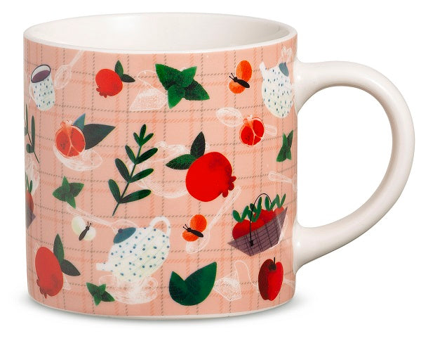 Neavita Happy Fruits Mug Tazza In Ceramica New Bone China Rosa 400ml