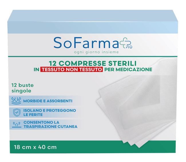 Sofarmapiù Compresse Sterili In TNT Per Medicazione 18cm X 40cm 12 Pezzi
