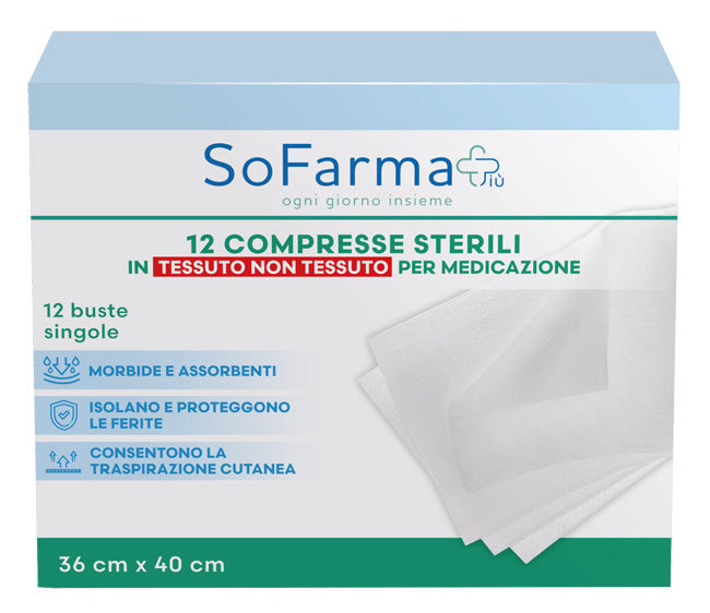 Sofarmapiù Compresse Sterili In TNT Per Medicazione 36cm X 40cm 12 Pezzi
