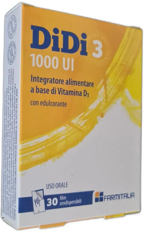DiDi3 | Integratore Vitamina D3 1000 UI | 30 Film Orodispersibili  