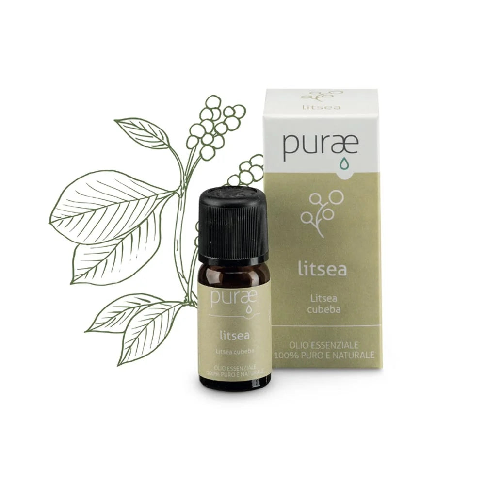 Purae Litsea Bio | Olio Essenziale Calmante Buonumore | 10ml