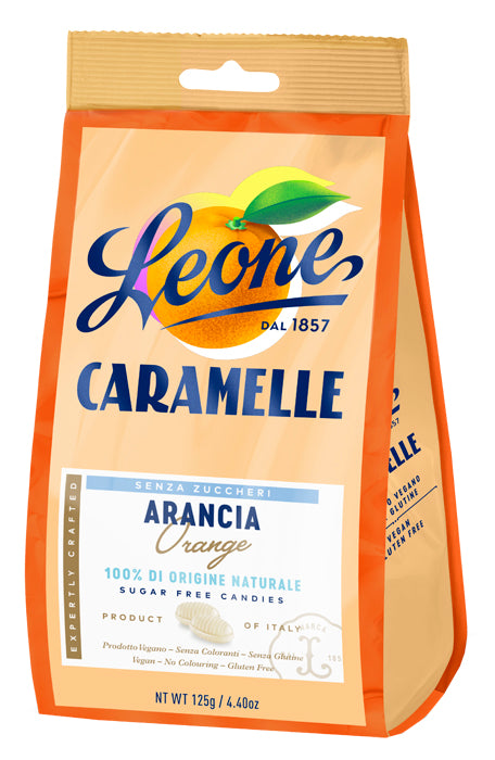 Leone Caramelle Senza Zucchero Arancia Sacchetto 125g