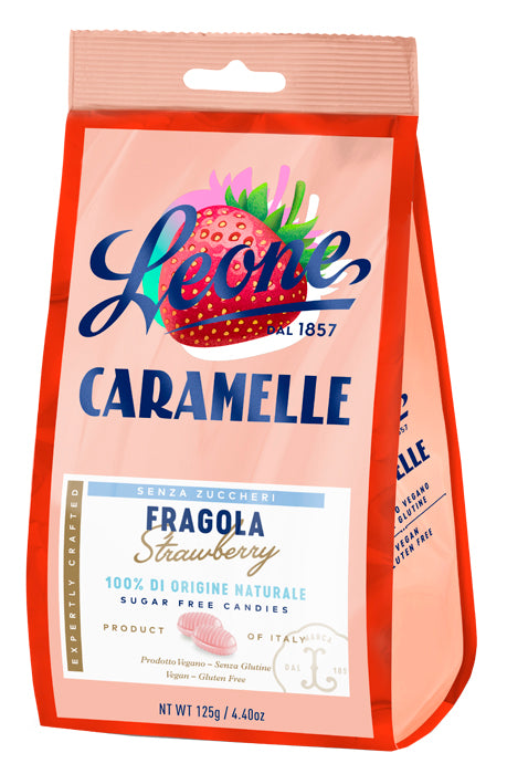 Leone Caramelle Senza Zucchero Fragola Sacchetto 125g
