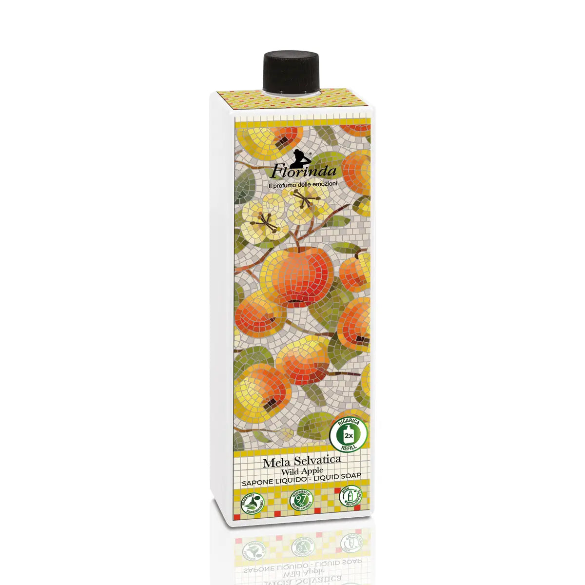 Florinda Mela Selvatica | Ricarica Sapone Liquido Mosaici Italiani | 1 Lt
