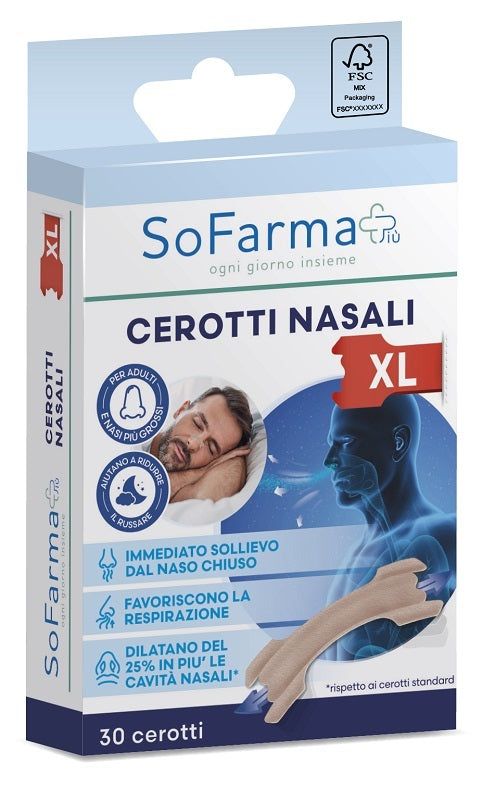 Sofarmapiù Cerotti Nasali XL 30 Pezzi