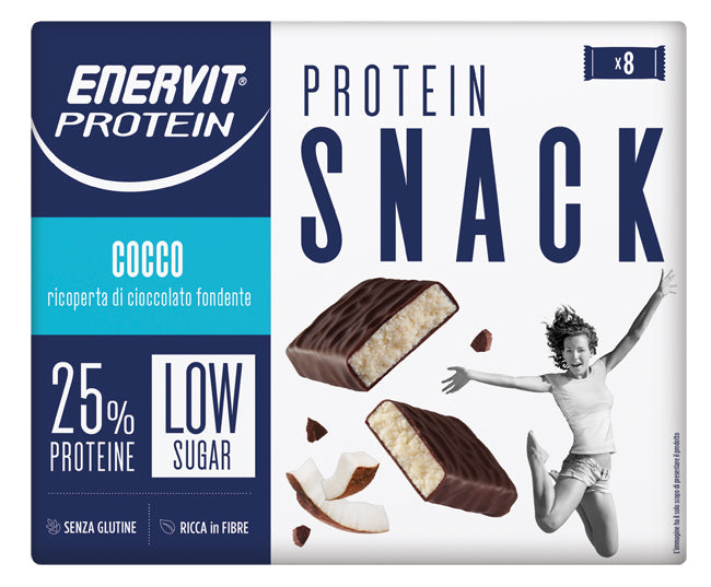 Enervit Protein Snack Cocco | Barretta Proteica Low Sugar | 8 x 27 g
