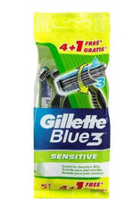 Gillette Blue 3 Sensitive Lamette 4 Pezzi+1 Gratis  