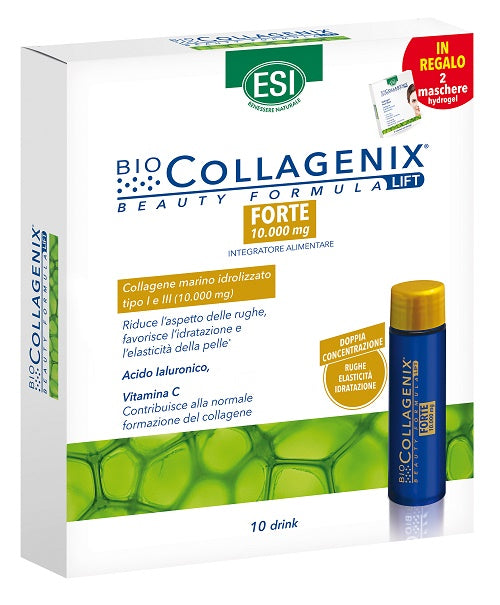 Esi Biocollagenix Forte 10 Drink + 2 Maschere Hydrogel Viso In Omaggio  