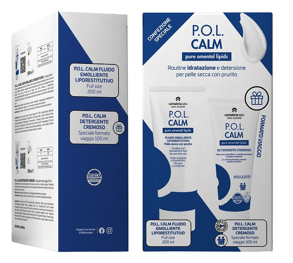 Pol Calm Fluido Emolliente Liporestitutivo 200ml + Detergente Cremoso 100ml
