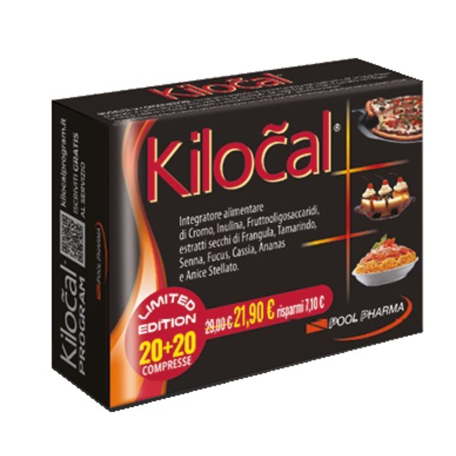 Kilocal Integratore Dimagrimento | Cromo Iodio Ananas | 40 Compresse