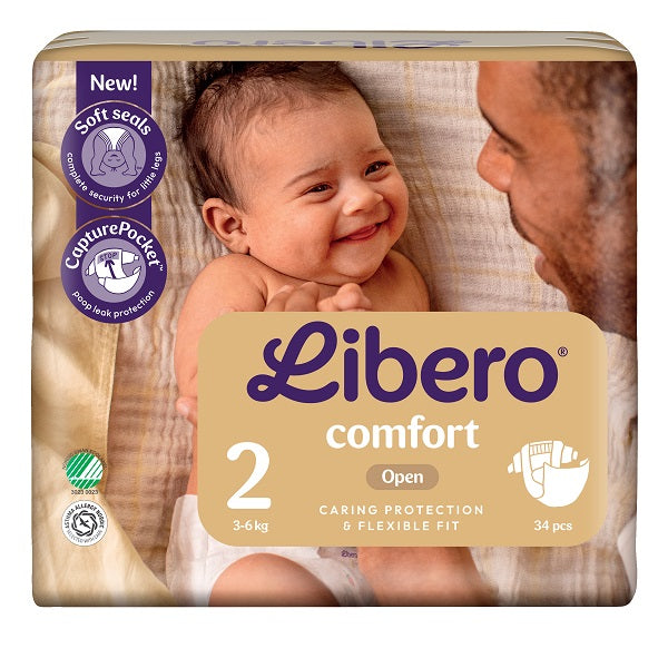 Libero Comfort - Pannolini Per Bambino Taglia 2 Peso 3-6kg 34 Pezzi