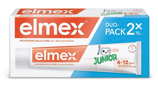 Elmex Junior dentifricio bambini 6-12 anni Neo-Aminex fluoro 1450 ppm 2 x 75 ml