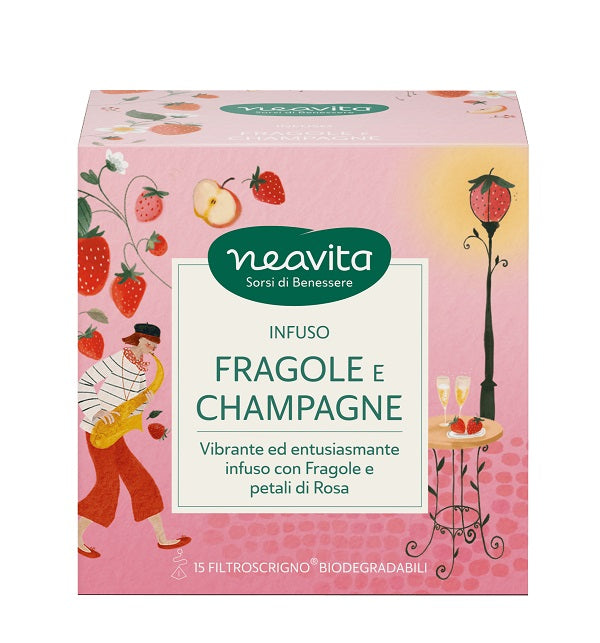 Neavita Segnalibro Infusi da Favola Fragole e Champagne Rosso - 1 filtro
