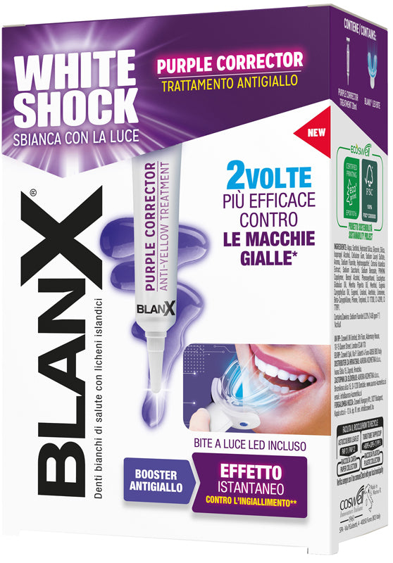 BlanX White Shock | Trattamento Antigiallo Purple Corrector con LED Bite | 20ml