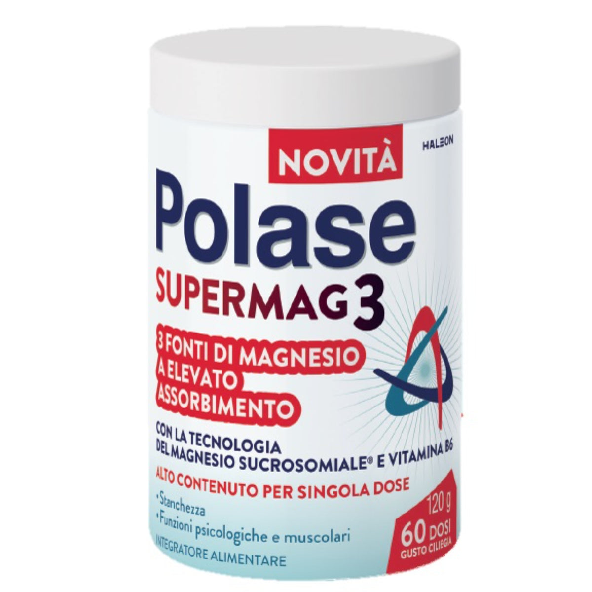 Polase SuperMag3 | Integratore Magnesio 3 Fonti e Vitamina B6 | 120 g  